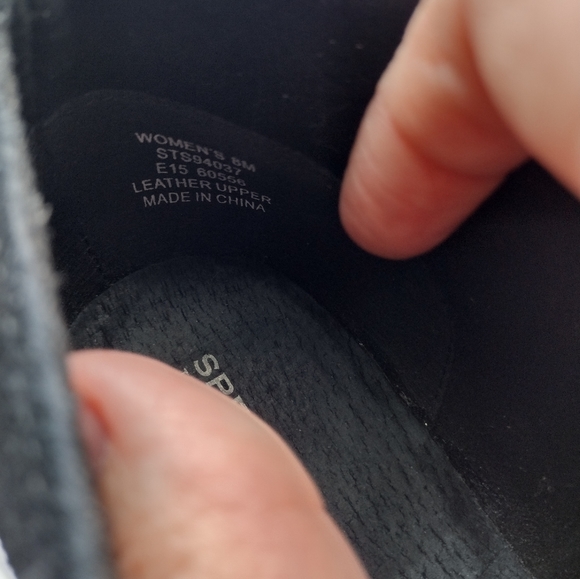 Sperry Top Sider Womens 8M Wedge Bootie Harlow Brook Laceless Ankle Boots Black - Picture 2 of 8